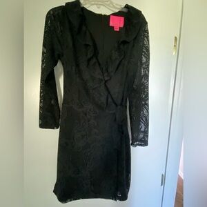 Lilly Pulitzer black lace dress with side tie